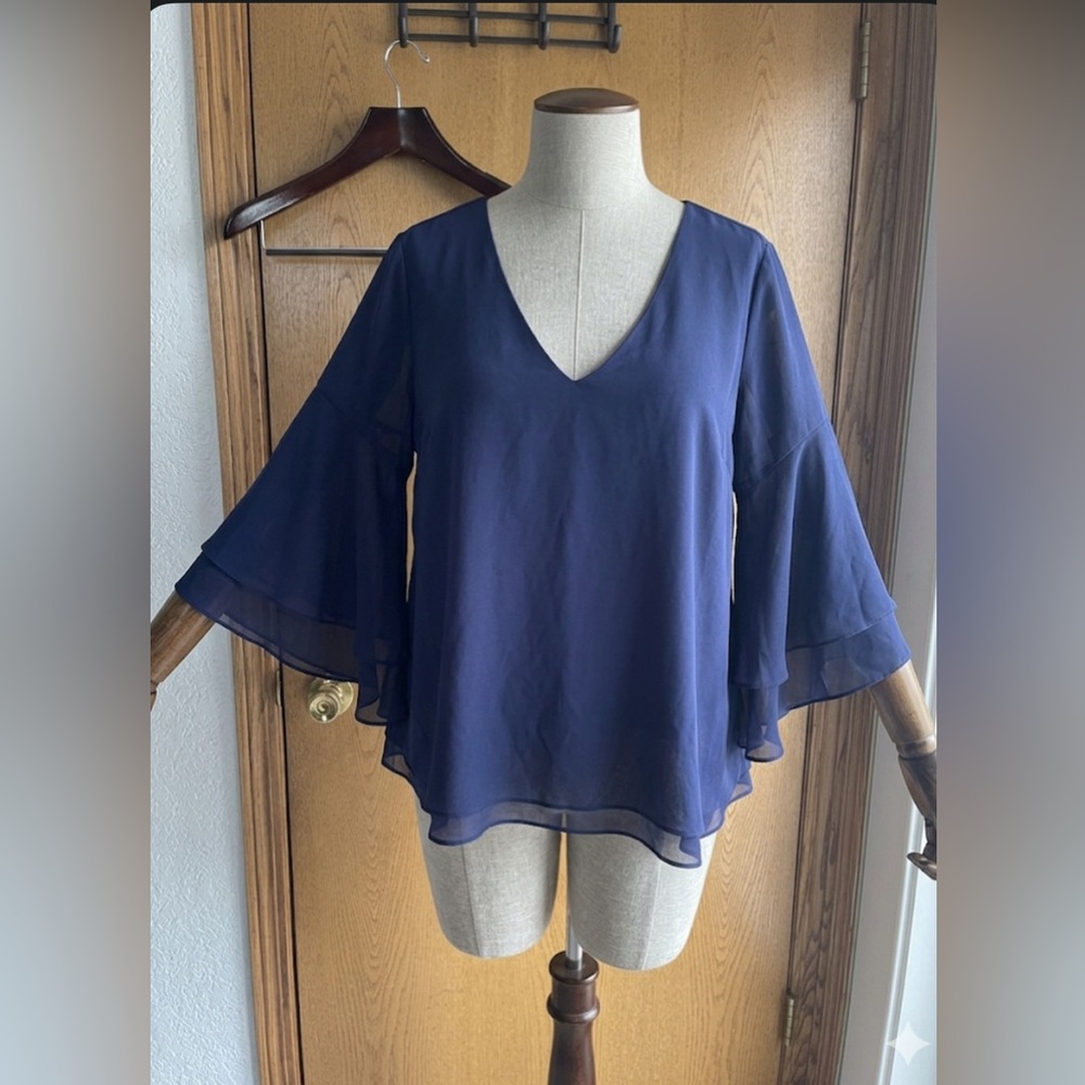 Lane Bryant Navy Blouse